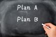 Plan A and Plan B written on a blackboard background