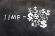 Time is Money written on a blackboard