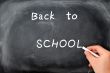 Back to school written on a blackboard