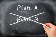 Plan A and Plan B written on a blackboard background