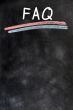 FAQ on a blackboard background