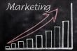 Charts of marketing written with chalk on a blackboard