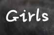 Girls - word written in white chalk