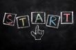 Start written in chalk