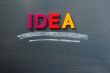 Idea - word on a blackboard
