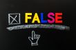 False with a cross and hand cursor