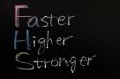 faster, higher, stronger on a blackboard