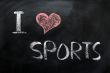 I love sports - text written on a blackboard