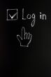 Log in check box with a cursor hand
