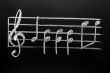 Clef on a blackboard