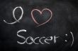 I love soccer - text written on a blackboard