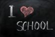 I love school - text written on a blackboard