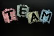 Team written in colorful chalk
