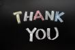 Thank you - text written with chalk on blackboard