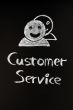 Customer service with human figures drawn with chalk