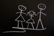 Family drawn in chalk