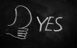 YES written on blackboard