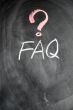 FAQ written on blackboard