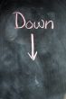 Down written on blackboard