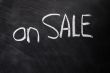 On sale written on blackboard