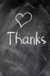 Thank you written on blackboard