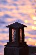 Stone lamp at seashore
