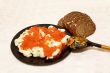 Russian national food caviar and potatoes