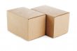 two cardboard boxes on a white background