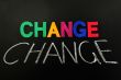 Change - word made of colorful letters