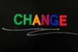 Change - word made of colorful letters