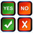 Buttons yes and no