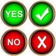 Buttons yes and no
