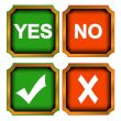 Buttons yes and no