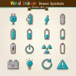 Vector Hand Draw Power Symbols Icon Set