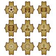 Nine vintage icons