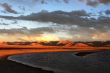 Landscape of Tibetan lakes at sunset
