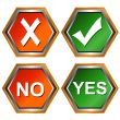 Buttons yes and no 