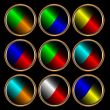 Nine multi-colored icons 