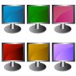 Six monitors in vector