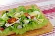 Appetizer of chicken with egg and olives on ciabatta