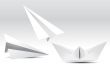 paper airplane and boat