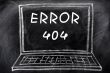 Error 404 on a blackboard background 