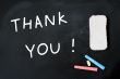 Thank you written on a blackboard