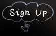 Sign up with Cloud and hand cursor