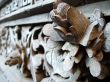 Ancient wood carving art of lotus