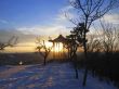 Chinese arbor. North Caucasus landmarks. Winter Pyatigorsk