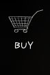 Shopping cart drawn with chalk