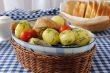 Baked potatoes with chicken and tomato