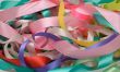 Multi-colored satin ribbons