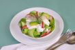 Cucumber salad with radish and avocado cream sauce